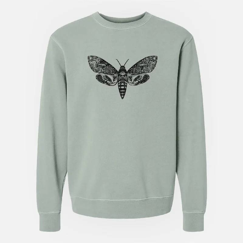 Death's-head Hawkmoth - Acherontia atropos - Unisex Pigment Dyed Crew Sweatshirt Comfy Sweatshirts for Fall