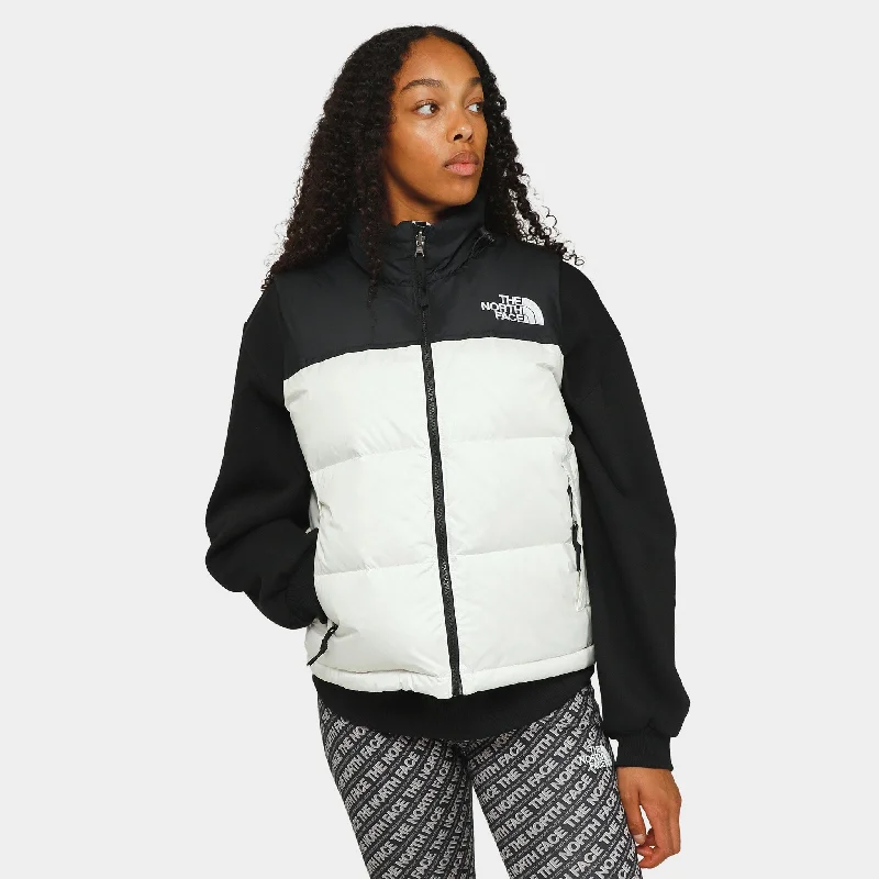 The North Face Women's 1996 Retro Nuptse Vest Gardenia White / Black Women's leather jackets