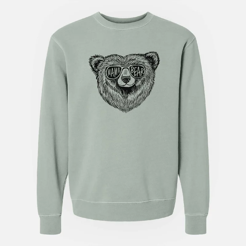 Mama Bear - Unisex Pigment Dyed Crew Sweatshirt Bold Hoodie Sweatshirt