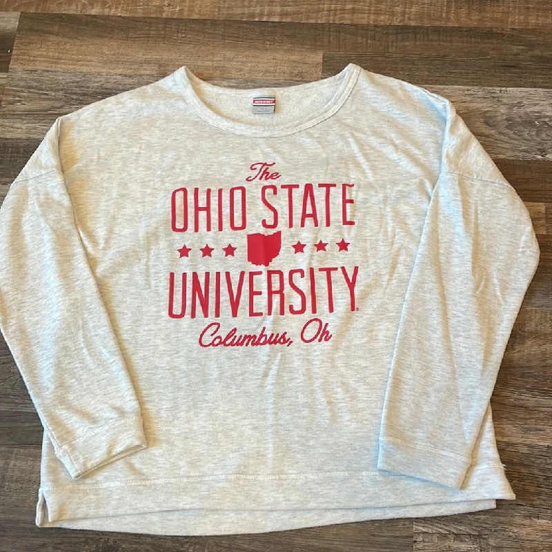 NCAA Ohio State University Crewneck Sweatshirt womens size Large Zip-up Hoodie for Women