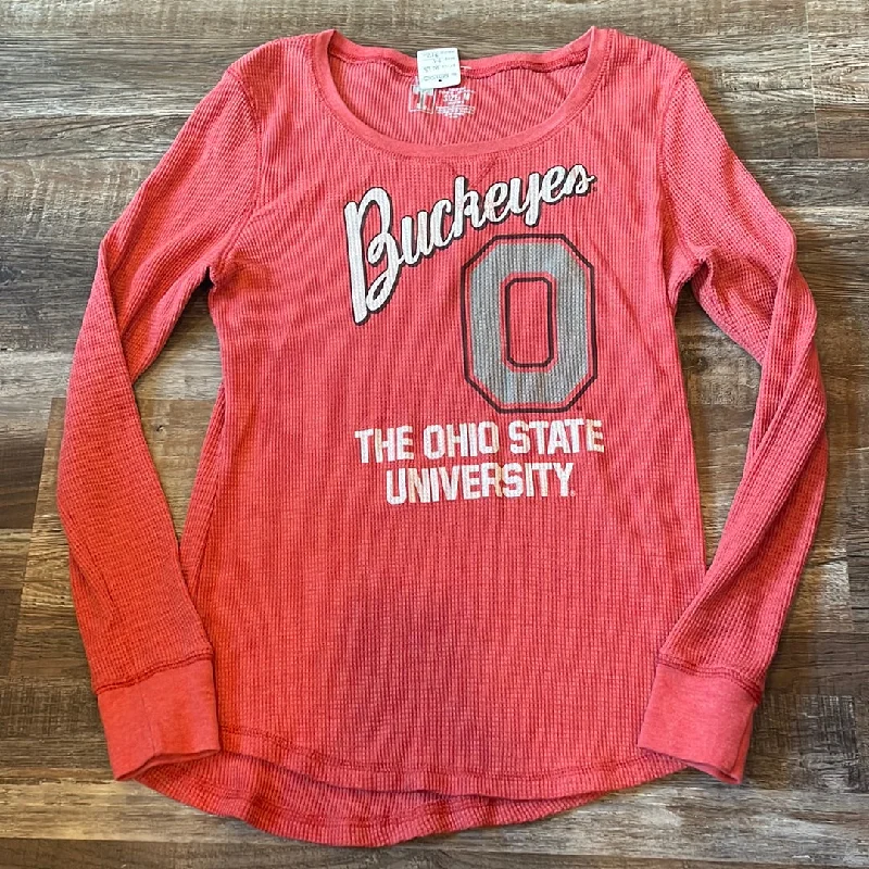 NCAA Ohio State Buckeyes Red Long Sleeve Shirt women’s medium Printed Sweatshirt Hoodie