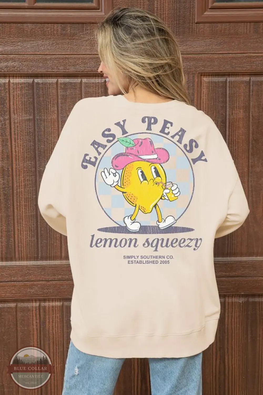 Easy Peasy Lemon Squeeze Sweatshirt CREW-EASY-SAND Long Sleeve Hoodie