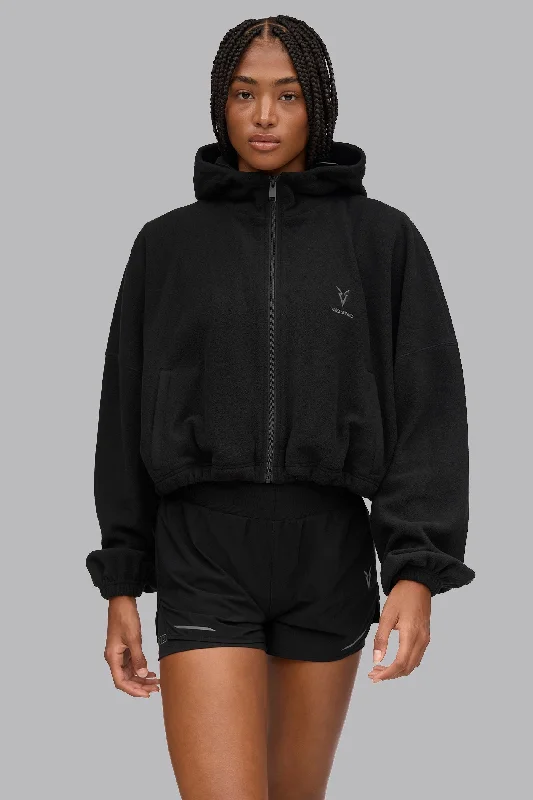 V_POLAR BOXY BOMBER JACKET - Black Women's windproof jackets