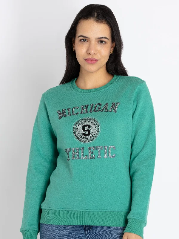 Womens Printed Round Neck Sweatshirt Sporty Sweatshirts for Women