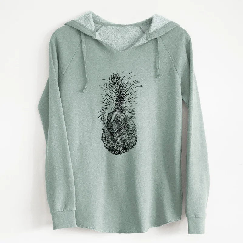 Striped Skunk - Mephitis mephitis - Cali Wave Hooded Sweatshirt Women’s Hoodie with Pockets