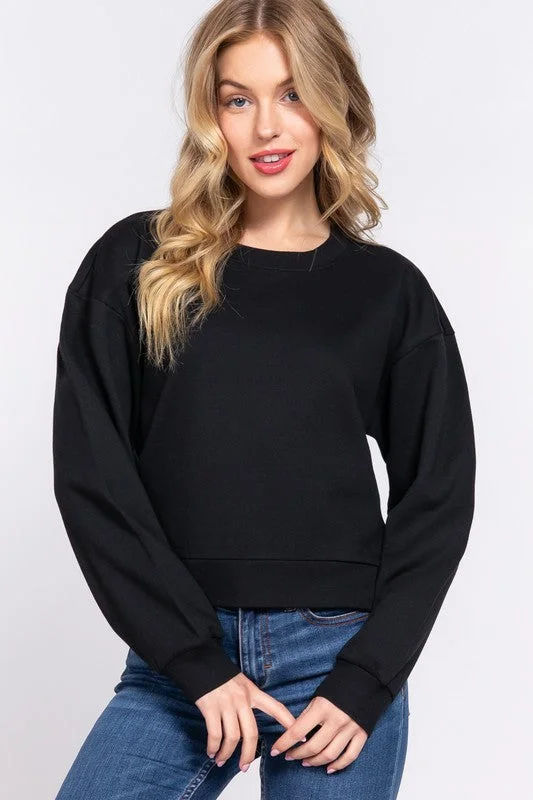 Round Neck Crop Sweatshirt Casual Hoodie Sweatshirt Wear