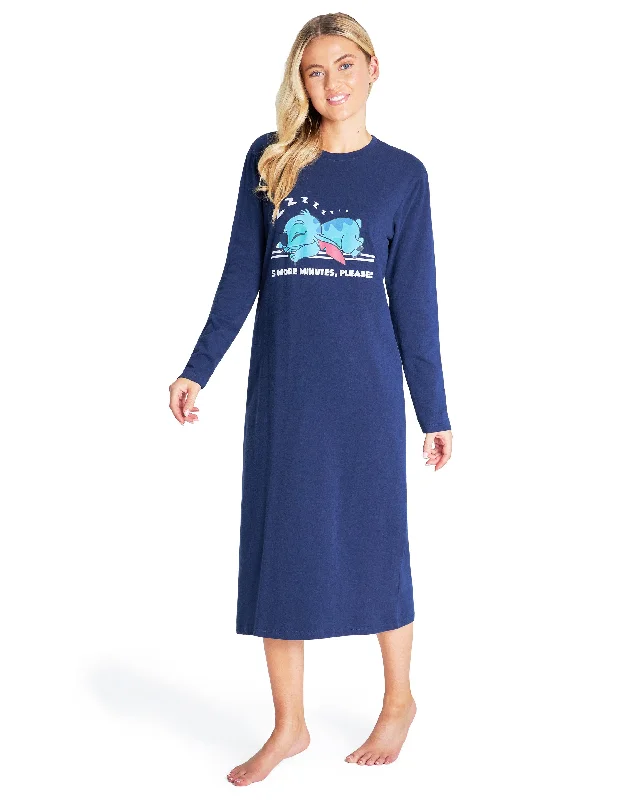 Disney Nighties for Women, Long Sleeve Nightdress -Stitch Gifts Best pajama sets for sensitive skin