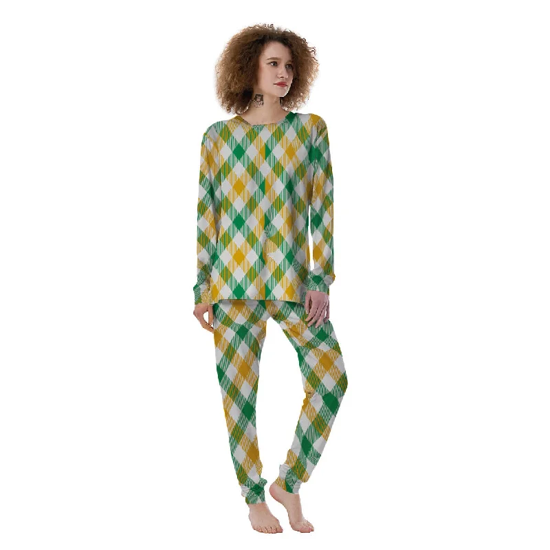 Patrick's Day Irish Plaid Print Women's Pajamas Lightweight pajama sets