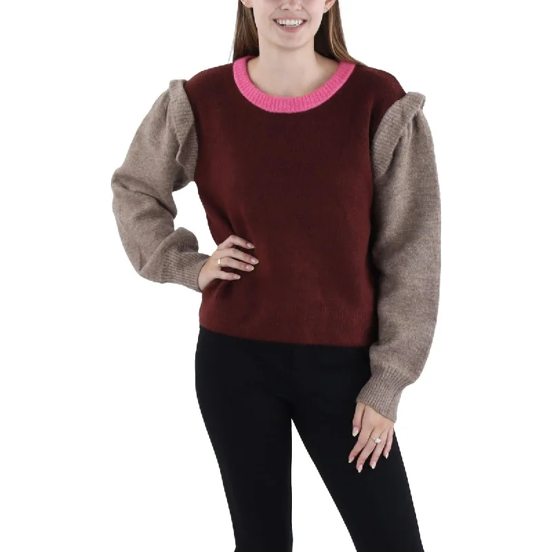 Colorblock Womens Ribbed Mock Neck Pullover Sweater Fall sweaters