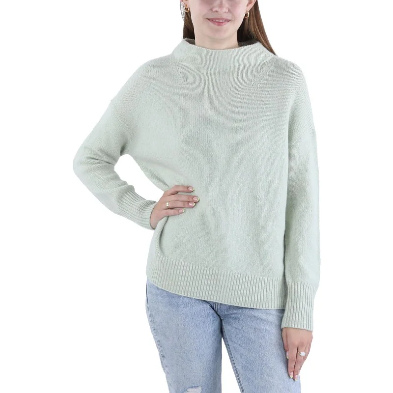 Marled Funned Womens Cashmere Crochet Pullover Sweater Lightweight sweaters