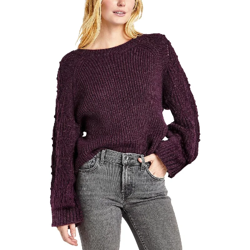 Rayne Womens Mohair Blend Pullover Crewneck Sweater Chunky knit sweaters