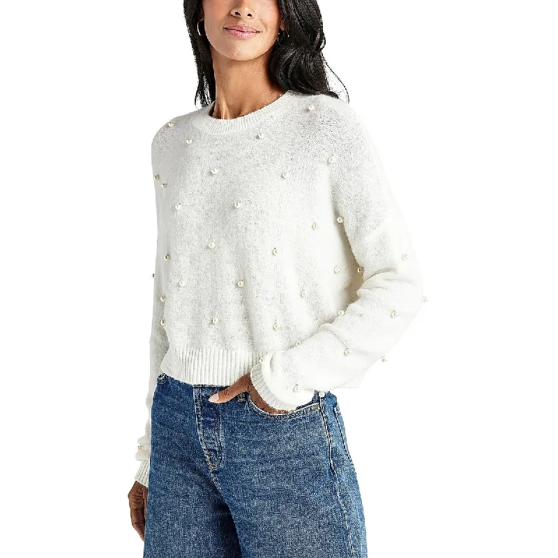 Womens Wool Blend Embellished Crewneck Sweater Winter sweaters