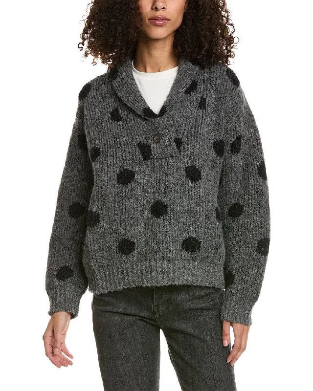 THE GREAT The Polka Dot Henley Alpaca & Wool-Blend Pullover Acrylic sweaters