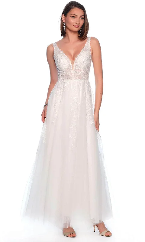 Dave & Johnny Bridal 11950 - Leaf Motif Bridal Gown Elegant Lace Gown