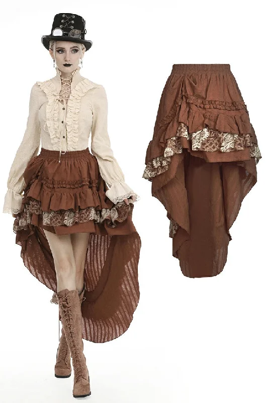 Steampunk frilly cocktail skirt KW185 Smocked unclassified skirts