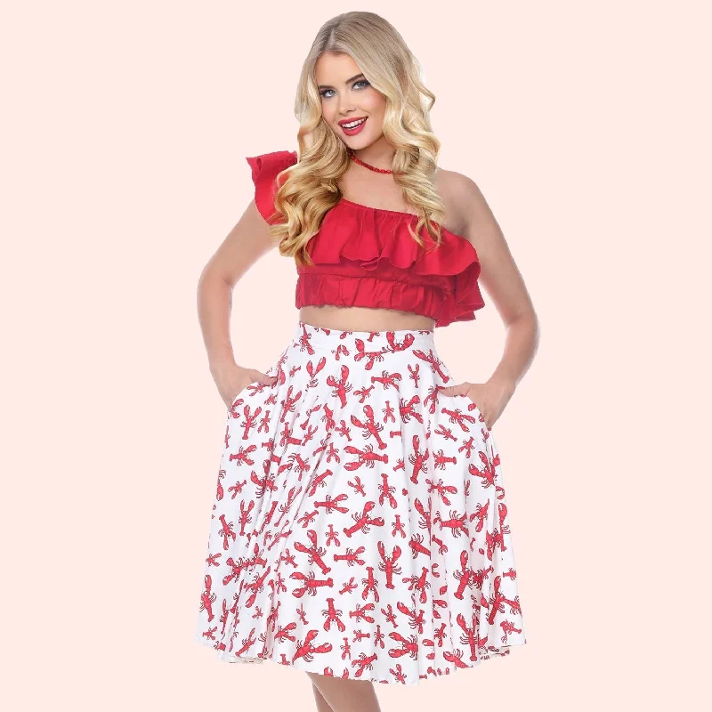 Swing Skirt in Lobster Print Polka dot unclassified skirts