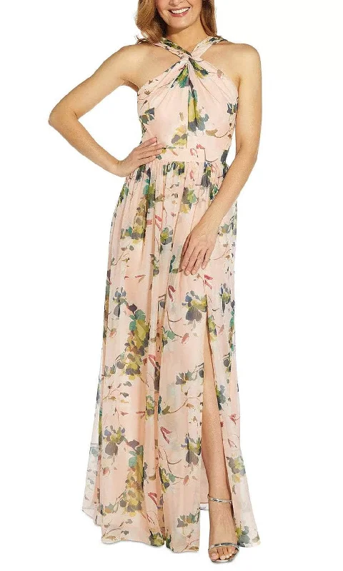 Adrianna Papell AP1E209750 - Halter Sleeveless Long Dress Flowy maxi dresses