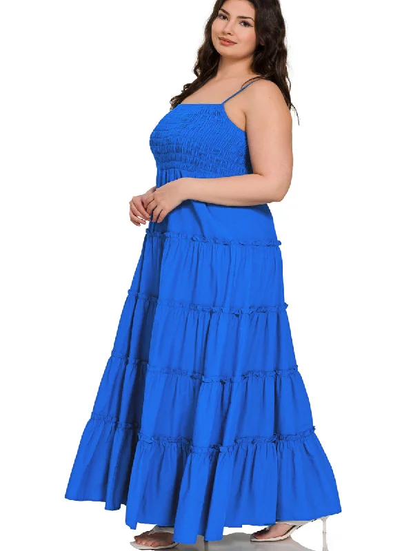 Alora Plus Size Maxi Dress in Ocean Blue Designer maxi dresses