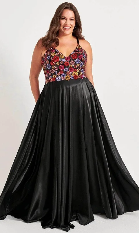 Faviana 9558 - Floral Sequined V-Neck Prom Gown H&M party dresses