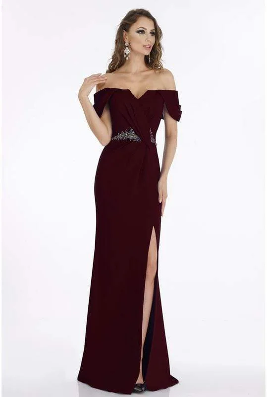 Gia Franco - 12915 Off-Shoulder High Leg Slit Gown with Beaded Waist Cocktail party dresses