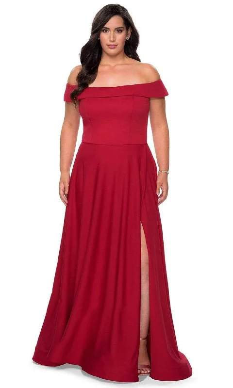 La Femme - Foldover Off Shoulder Evening Gown 29007SC Glamorous party dresses