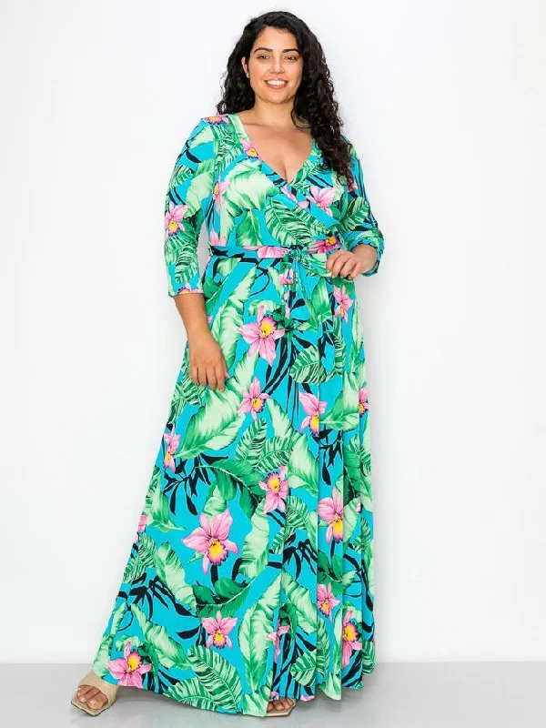 Signature Plus Size Maxi Dress in Mint Garden New Year's Eve maxi dresses