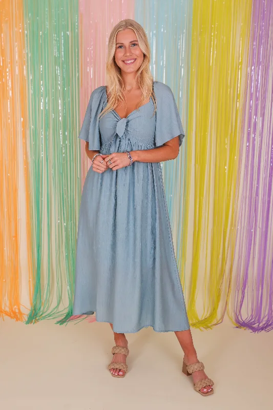 RESTOCK: Always A Delight Midi Dress-Chambray Street style midi dresses