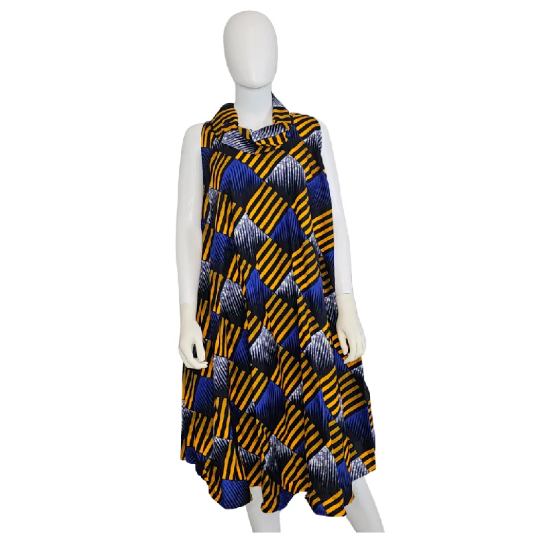 Ankara Print Turtle Neck Midi Dress - Made In Kenya Prom midi dresses