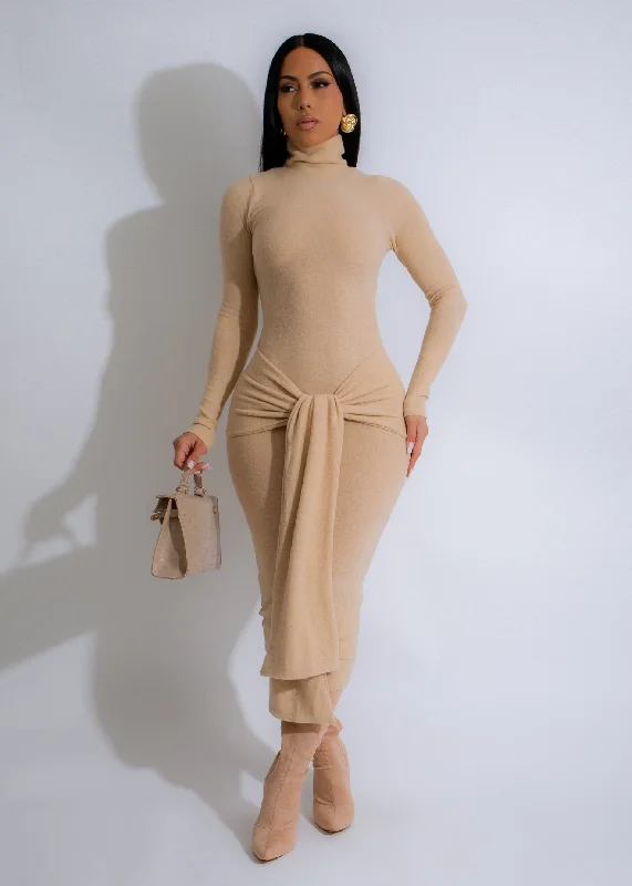 Endless Memories Sweater Midi Dress Nude Lightweight midi dresses for hot weather