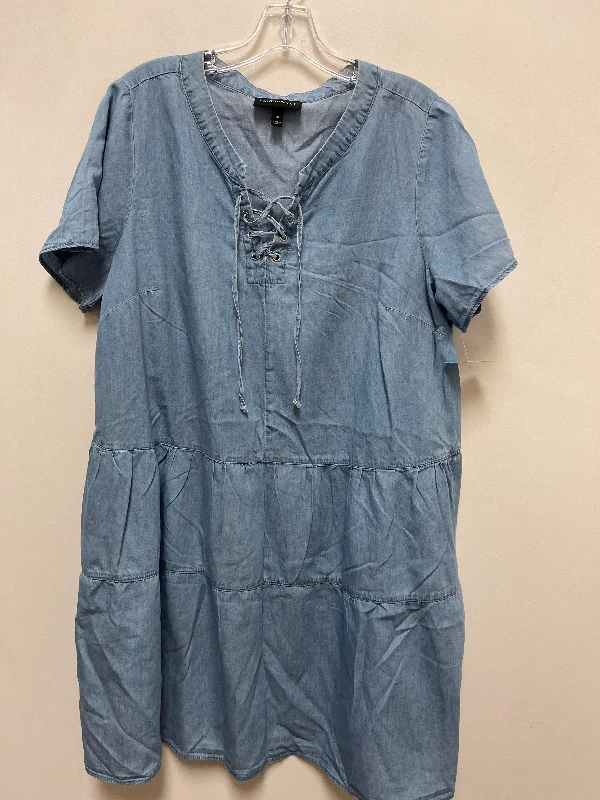 Dress Casual Short By Lane Bryant In Blue Denim, Size: 1x Mini Skirt with Pockets