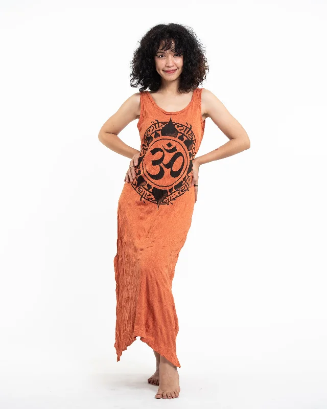 Womens Infinitee Om Long Tank Dress in Orange Maxi Skirt Set