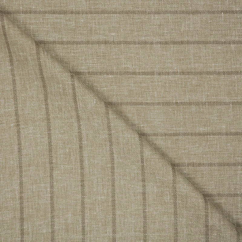 1.75 YDS Beige and Brown Pinstripe Emenegildo Zegna Blend Suiting Fabric Denim unclassified dresses