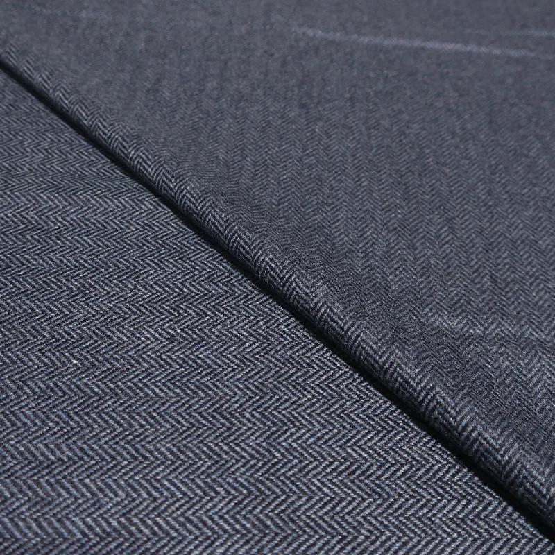 2.40 YDS Blue Herringbone 100% Cashmere Loro Piana Fabric Smocked unclassified dresses