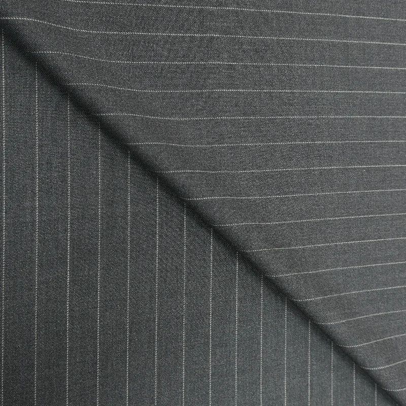 2.5 YDS Boulder Gray and White Pinstripe Super 130s Wool Loro Piana Fabric Travel unclassified dresses