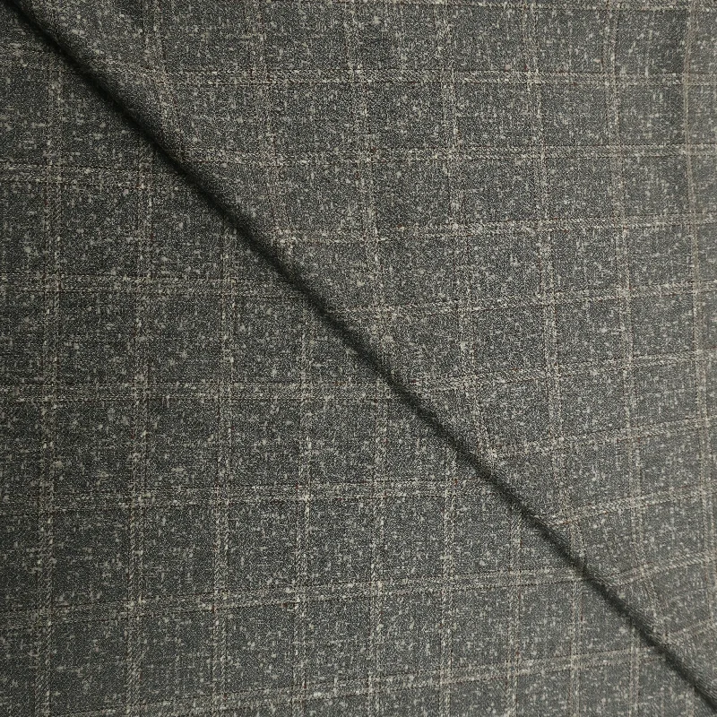 2.50 YDS Piece Grey Checkered Linen Tweed Loro Piana Fabric Stylish unclassified dresses