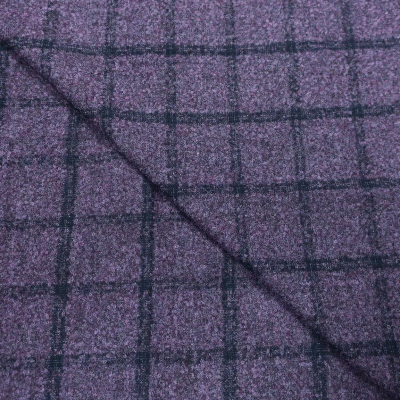 2.50 YDS Violet and Black Checkered 100% Wool Loro Piana Fabric Neutral tone unclassified dresses