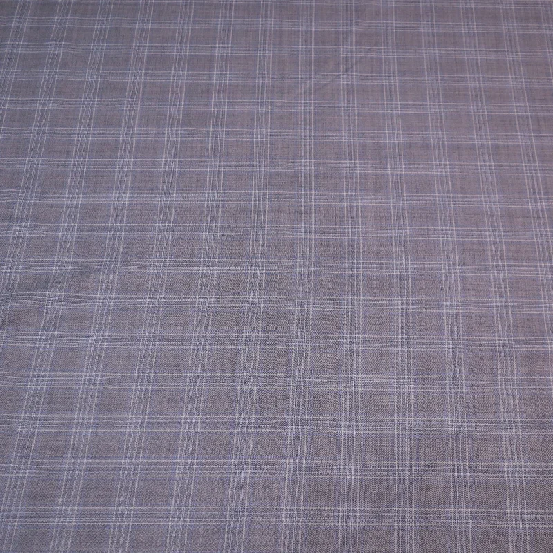 2 YDS Light Gray with Blue Accents Glen Check Loro Piana Summer Tasmanian Super 130's Wool & Silk 600 Fabric Elegant evening unclassified dresses