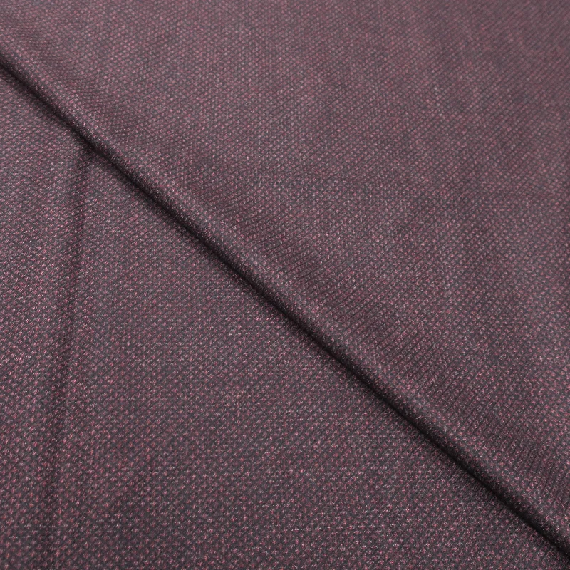 3.60 YDS Salt box Maroon and Black Birds Eye 100% Wool Loro Piana Fabric Trendy unclassified dresses