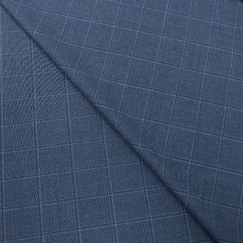 4.40 YDS Blue Glen Check Wool Loro Piana Fabric Fashionable unclassified dresses