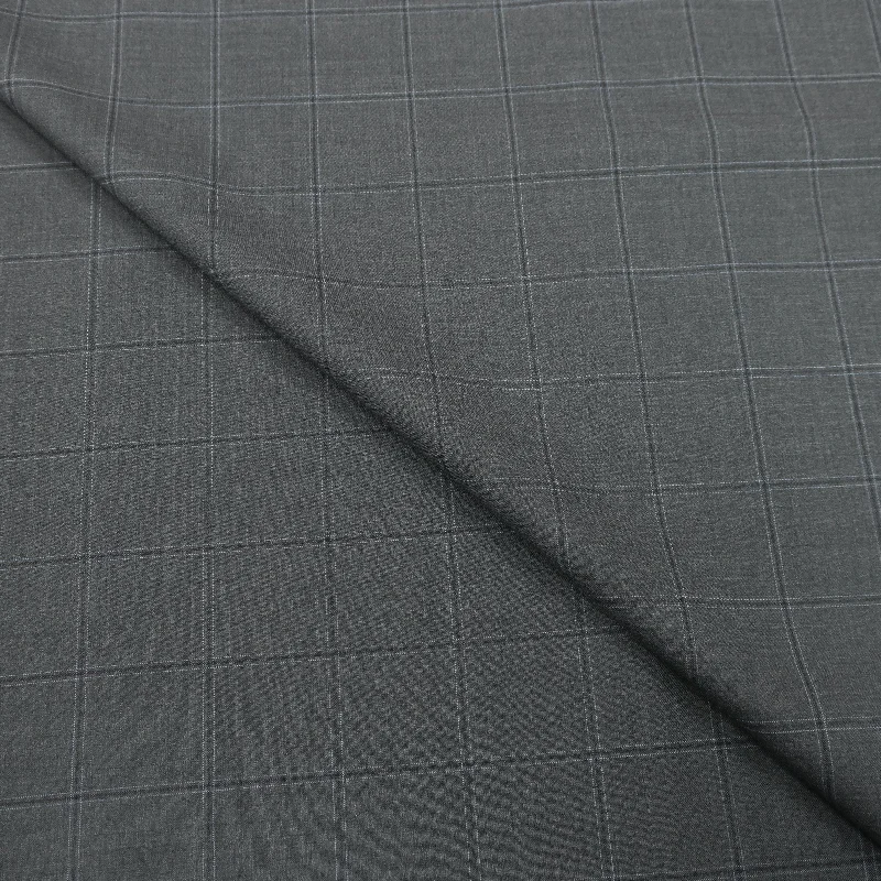 4.40 YDS Natural Gray Windowpane Wool Loro Piana Fabric Earthy tone unclassified dresses