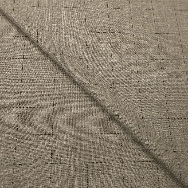 4.5 YDS Stack Beige Windowpane Wool Loro Piana Fabric Trendy new unclassified dresses