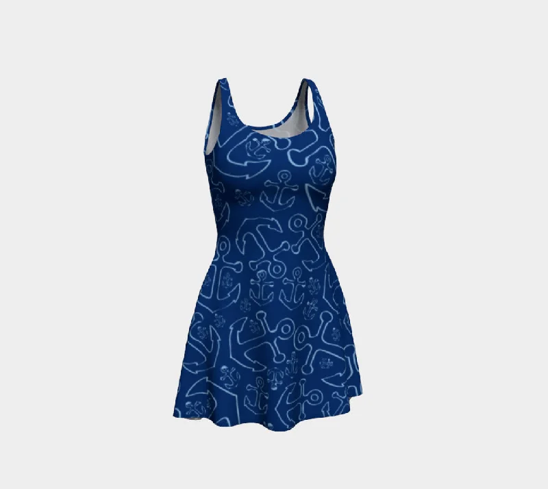 Anchor Dream Flare Dress - Navy Earthy tone unclassified dresses