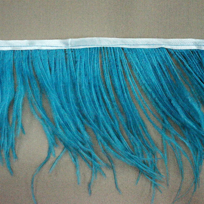 Aqua Blue Ostrich Feather Trim 2 PLY (Copy) Floral unclassified dresses