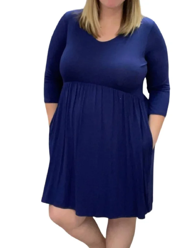 Babydoll Dress In Navy High-low unclassified dresses