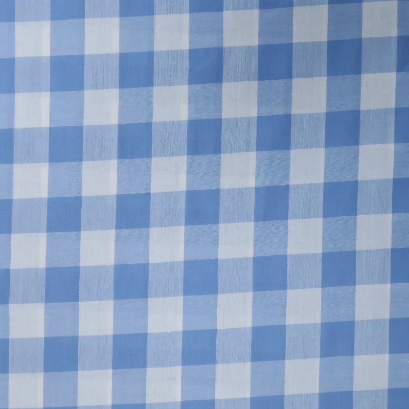 Blue and White Gingham Cotton Blended Broadcloth Trendy new unclassified dresses