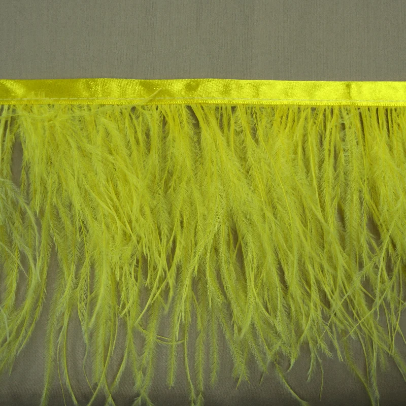 Canary Yellow Ostrich Feather Trim 2 PLY Pastel unclassified dresses