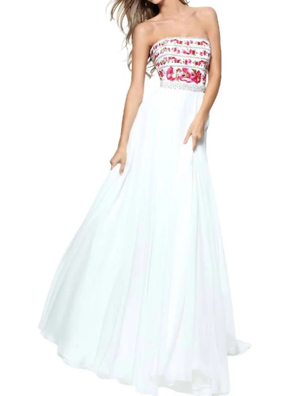 Chiffon A-Line Prom Dress In Ivory One-shoulder unclassified dresses