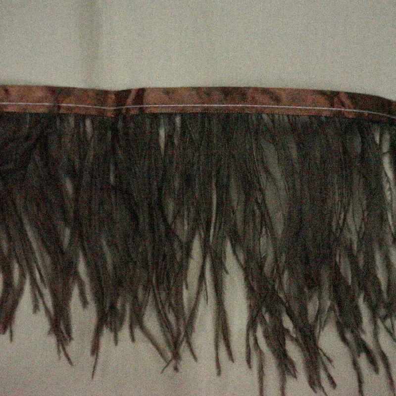 Chocolate Brown Ostrich Feather Trim 2 PLY Spring unclassified dresses