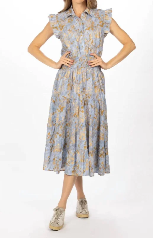 Danube Brenda Dress In Blue/gold Summer unclassified dresses