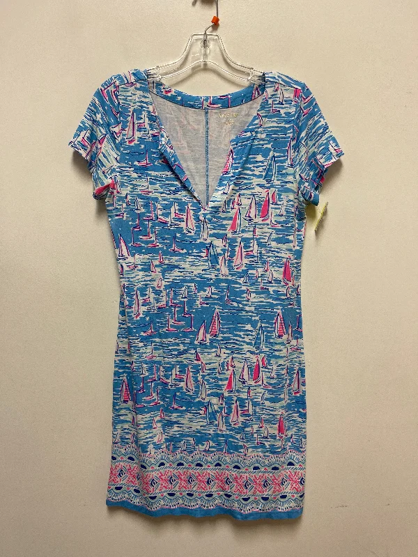 Dress Designer By Lilly Pulitzer In Blue & Pink, Size: M Casual unclassified dresses